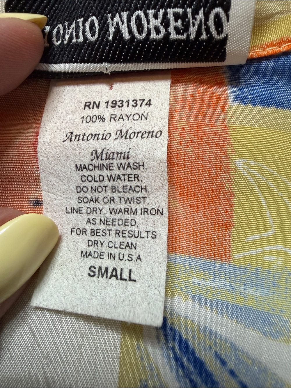 VTG 80s Fruit Print Yellow Patchwork Rayon Satin Popover Twiggy Dress S Mini - Picture 8 of 8